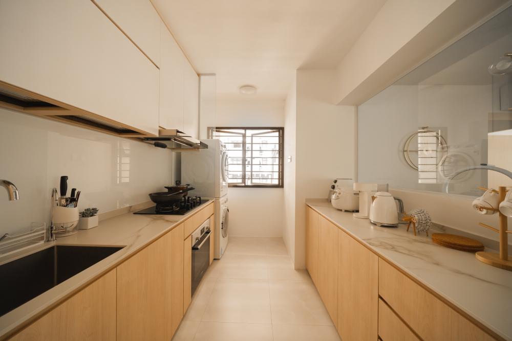 Minimalist Kitchen with Countertop and Kitchen Accessories