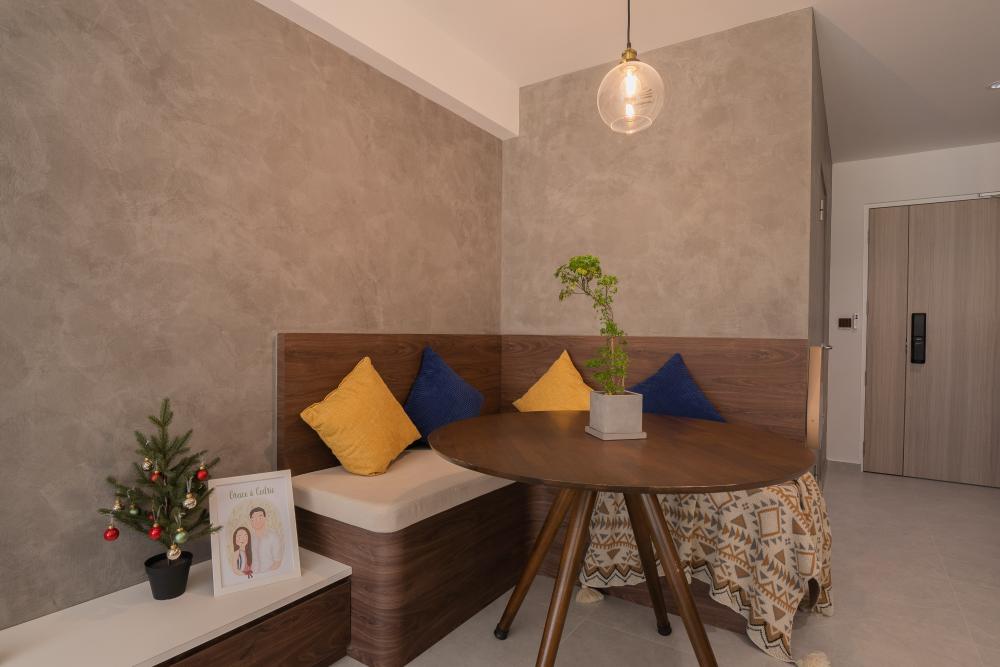 Contemporary Entryway with Seating Bench and Shoe Rack