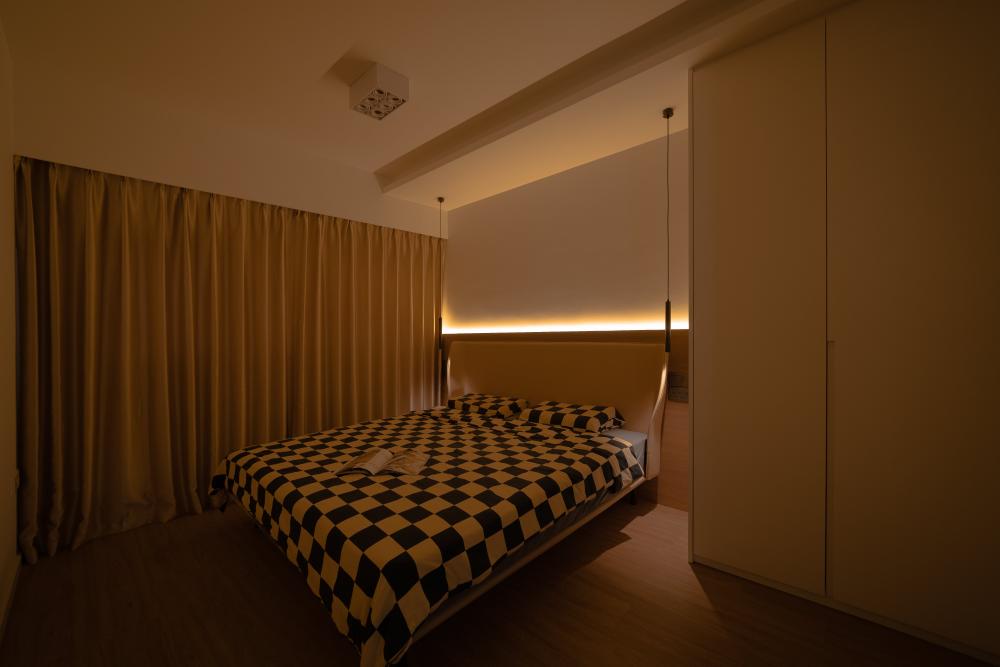 Contemporary Bedroom with Closet and Queen Bed