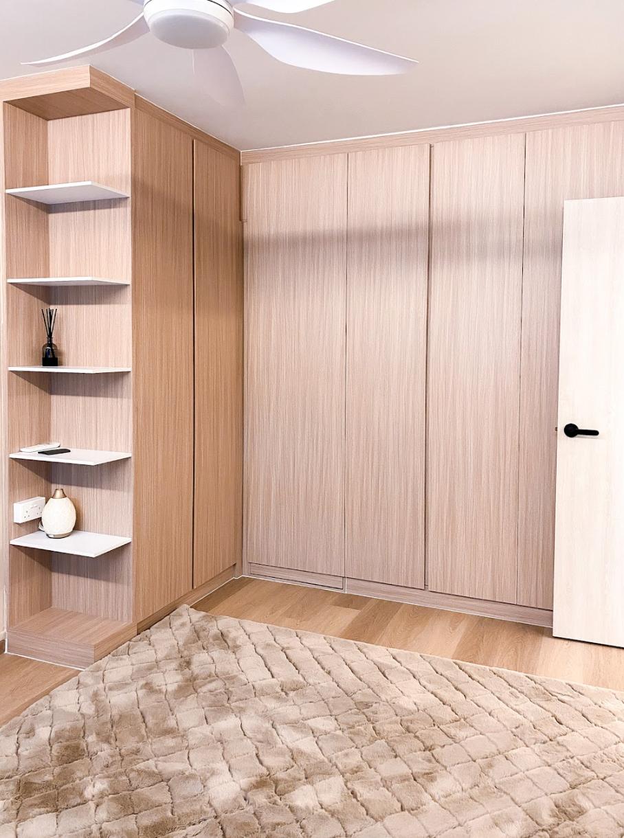 Country Walk-in Wardrobe with Wardrobe and Bedside Table