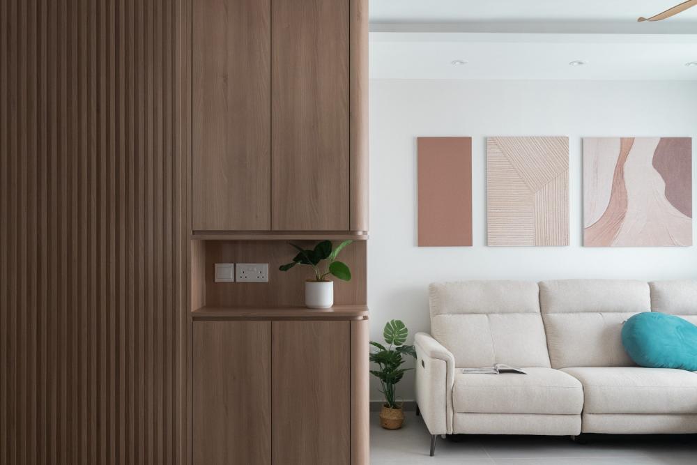 Contemporary Entryway with Seating Bench and Shoe Rack
