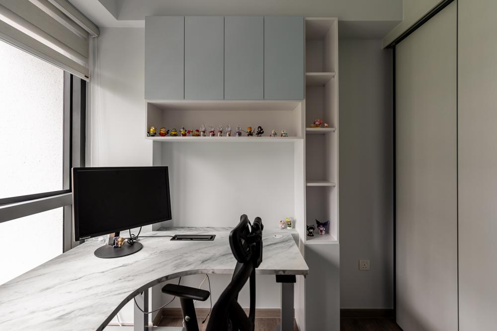 Modern Study with Bookshelf and Desk