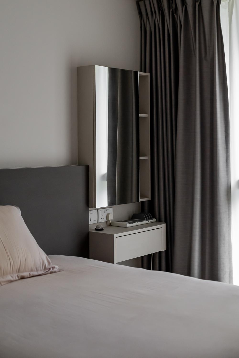Modern Bedroom with Downlights and Bedroom Dresser