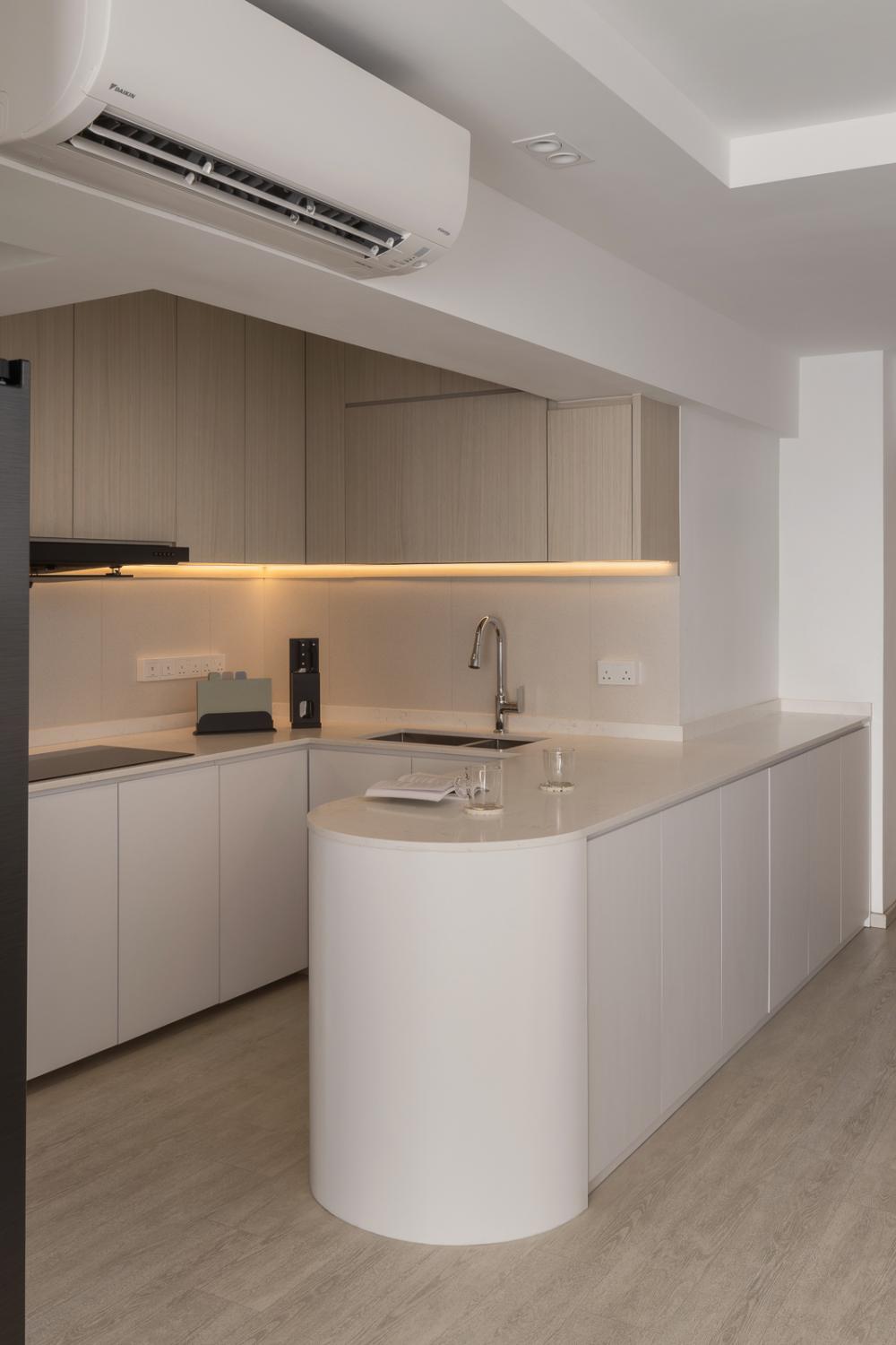 Scandinavian Kitchen with Countertop and Open Kitchen