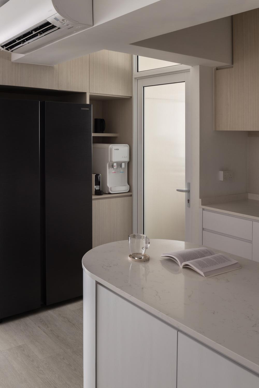 Scandinavian Kitchen with Countertop and Kitchen Island