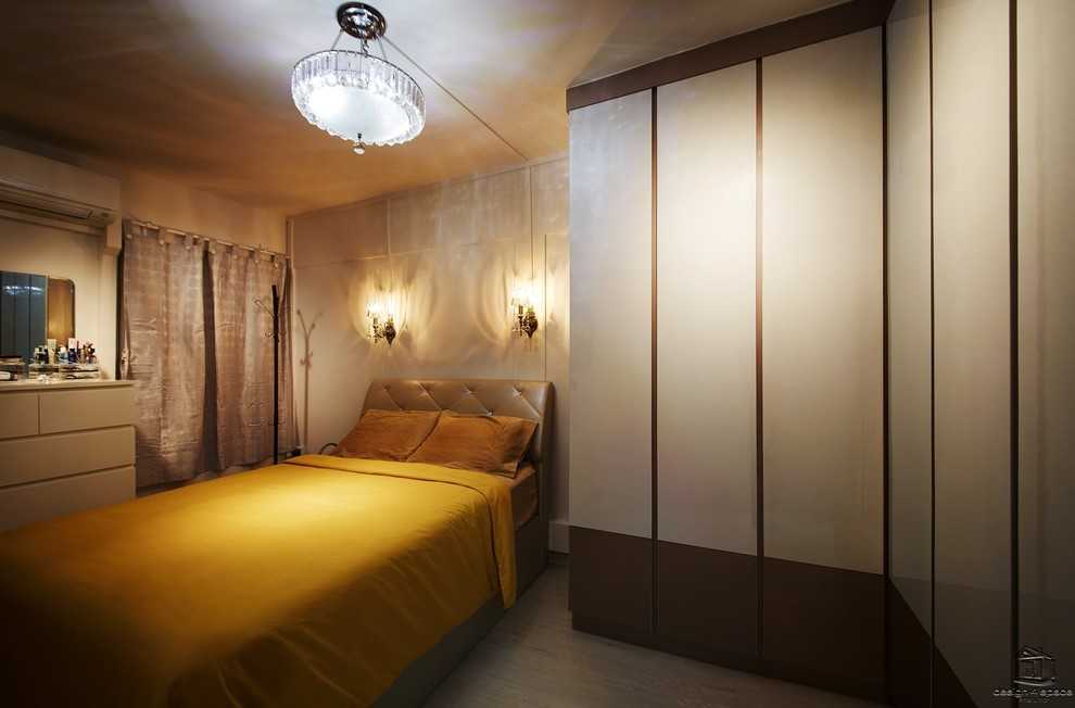 Contemporary Bedroom with Wardrobe and Built-in Bed