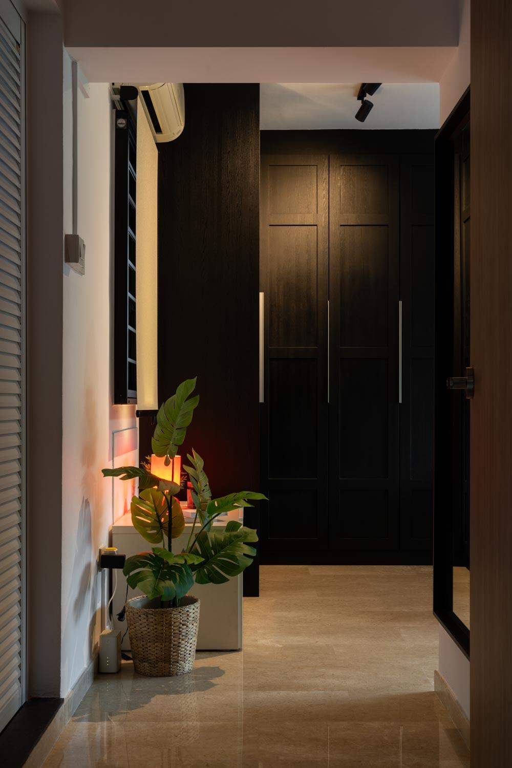Industrial Bedroom with Wardrobe and Closet