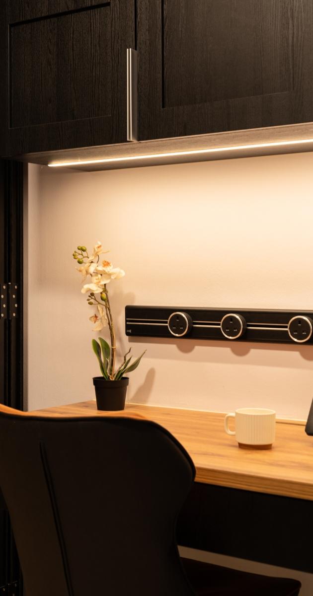 Industrial Study with Drop Light and Ceiling Light