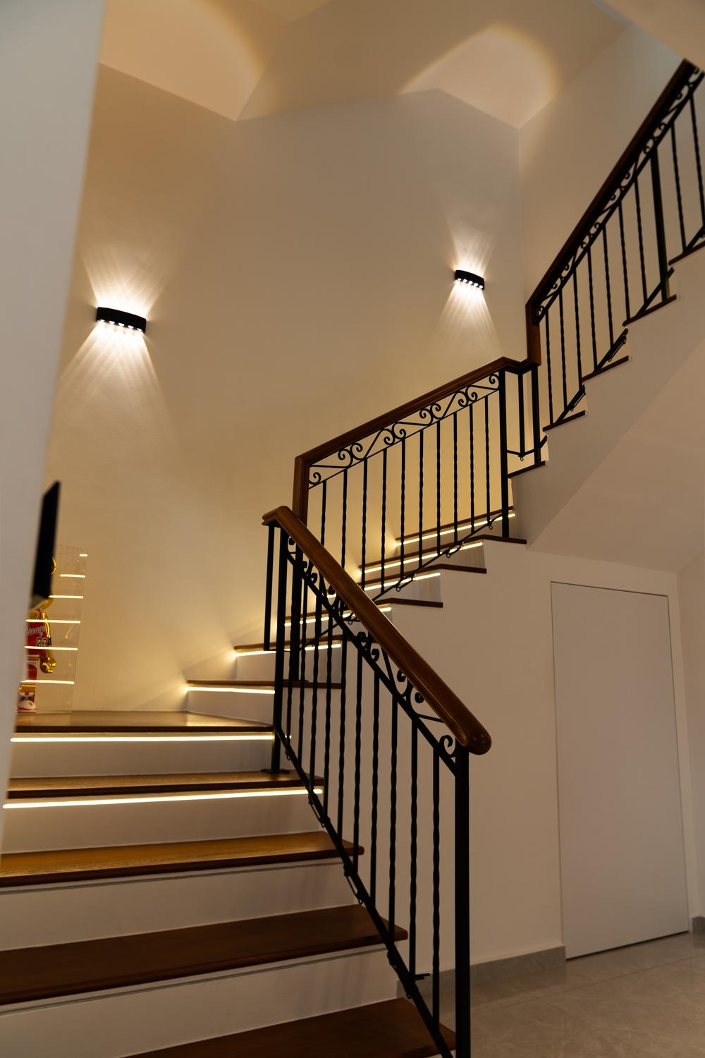 Modern Hallway with Artwork and Paintings