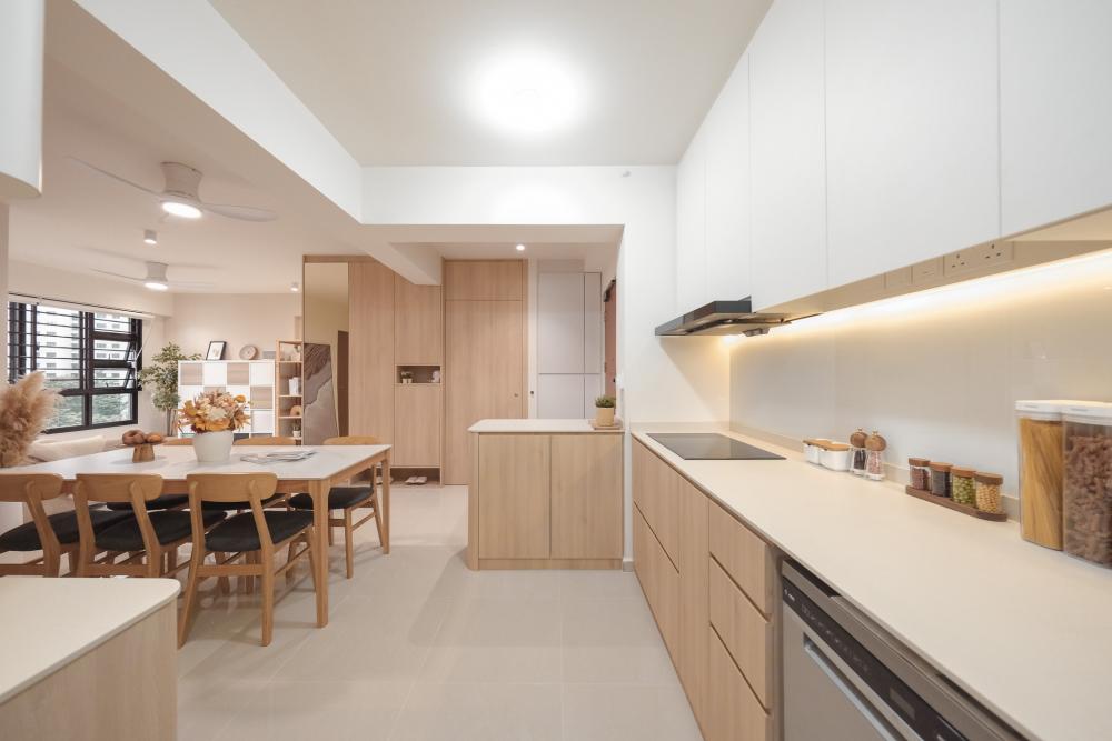 Scandinavian Kitchen with Kitchen Island and Open Kitchen