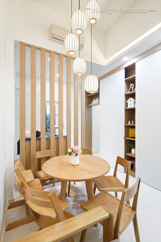 Contemporary Dining Room with Lighting and Lamps