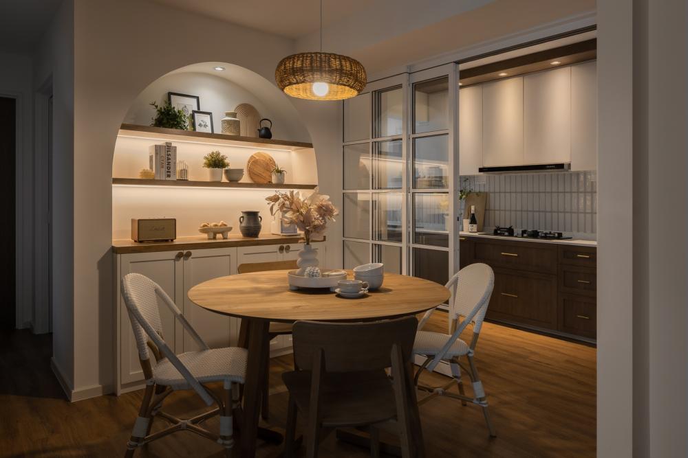 Contemporary Dining Room with Dining Table and Dining Chairs