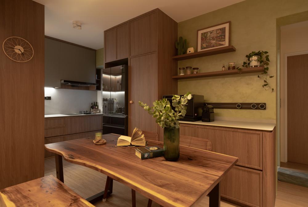 Scandinavian Pantry with Kitchen Island and Console Table