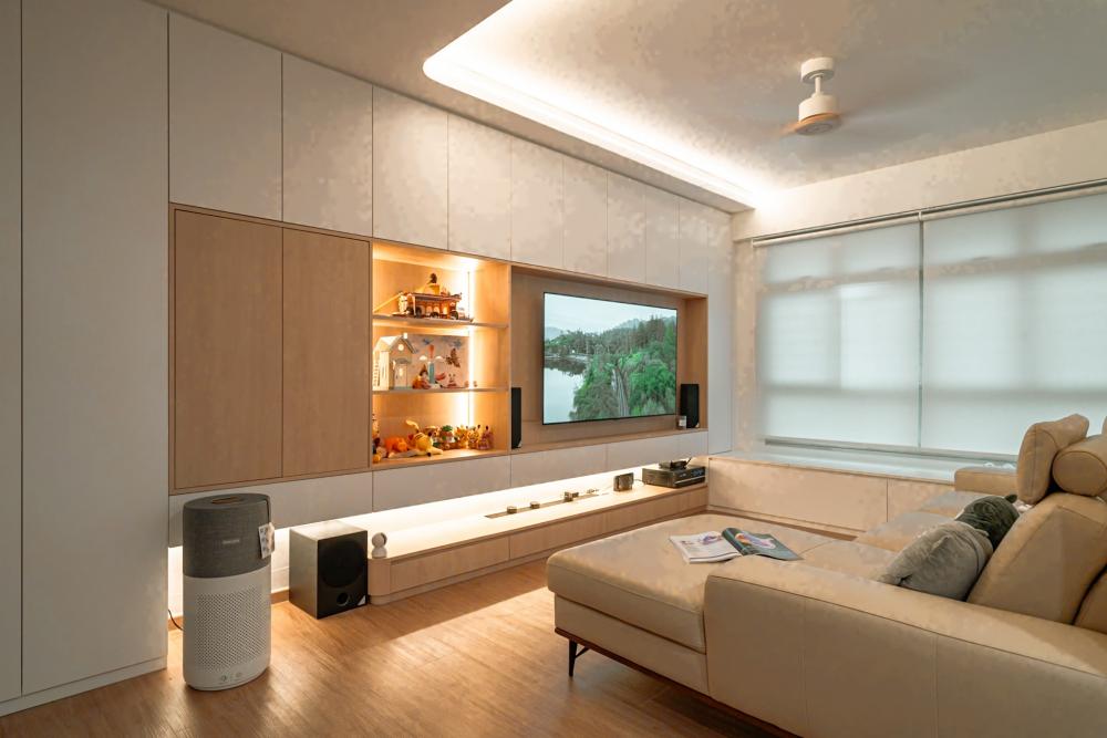 Minimalist Living Room with TV Console and Sofa
