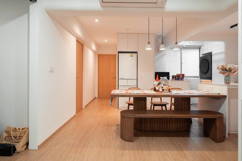 Minimalist Pantry with Kitchen Island and Tableware