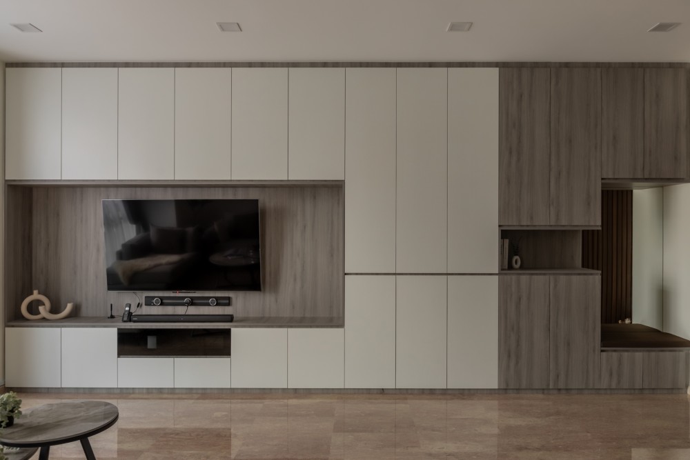 Modern Living Room with Settee and TV Console