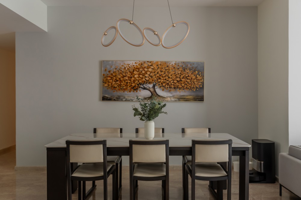 Modern Dining Room with Dining Table and Dining Chairs