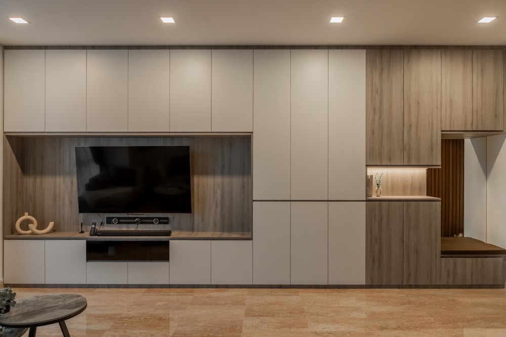 Modern Living Room with Settee and TV Console