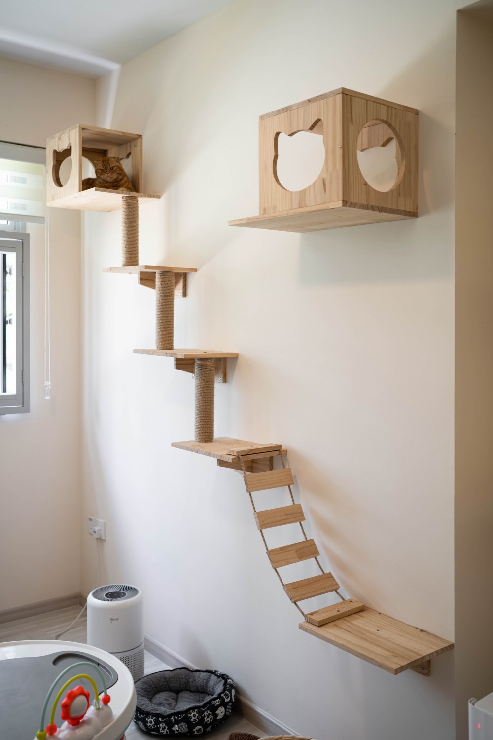 Modern Bedroom with Feature Wall and Toys