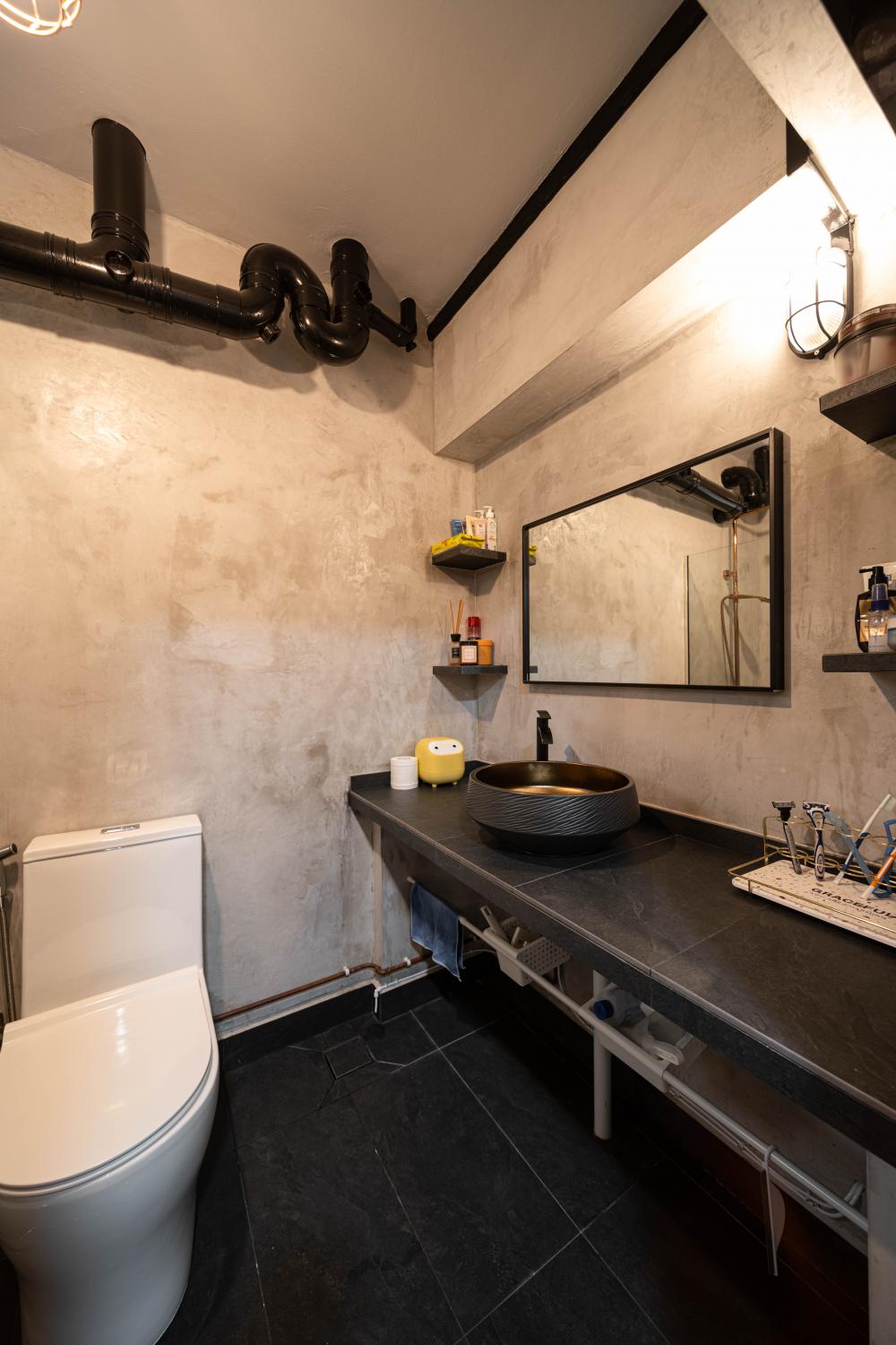 Transitional Bathroom with Mirror and Bathroom Mirrors