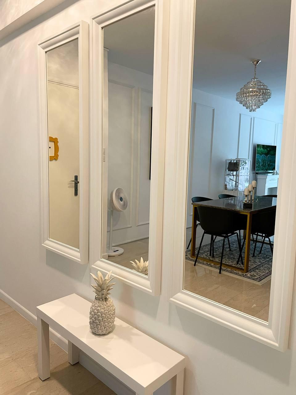Asian Foyer with Mirror and Chandelier