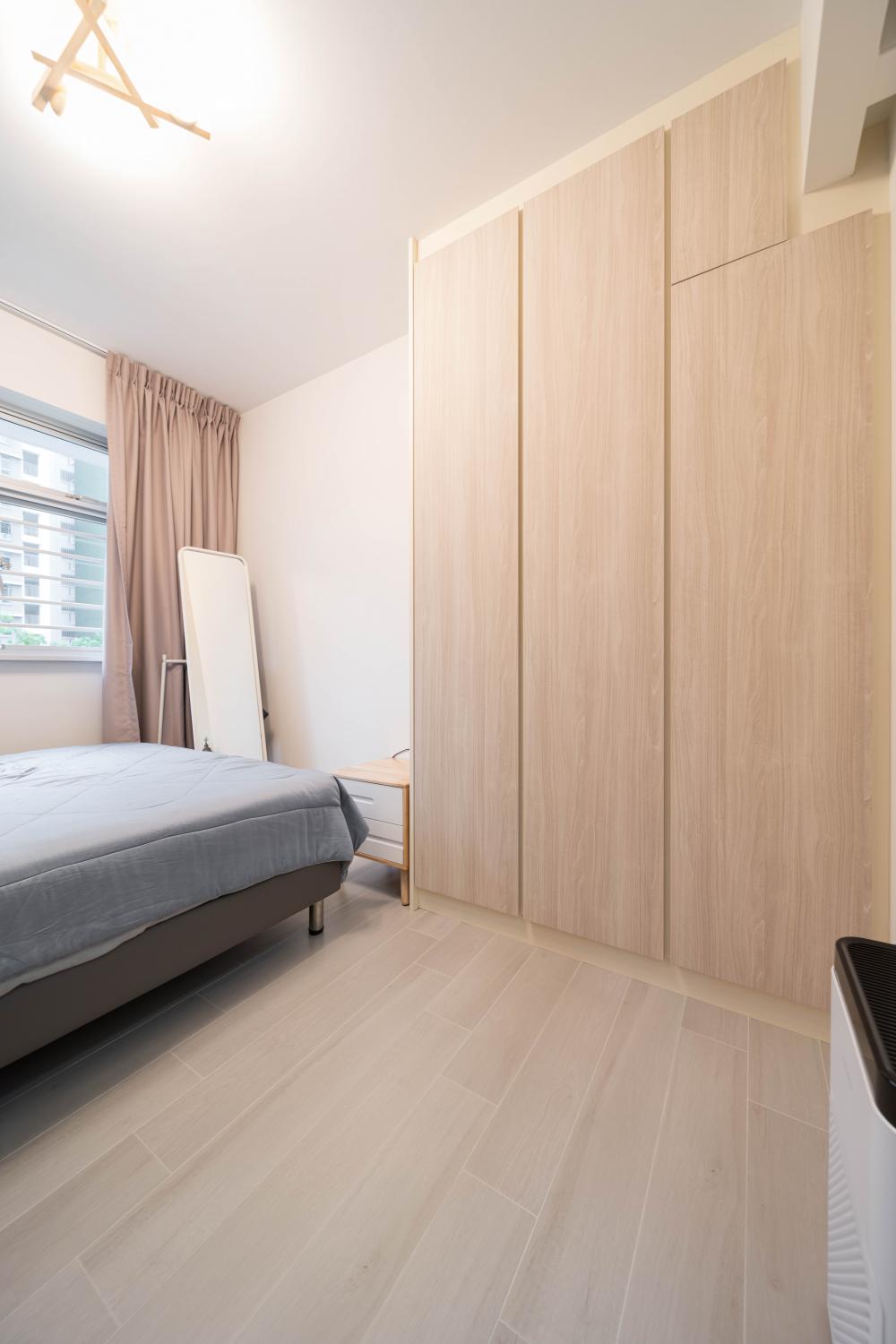 Contemporary Bedroom with Ceiling Light and Wardrobe