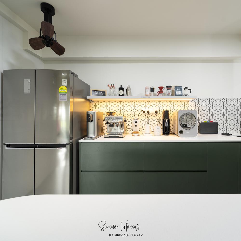 Modern Kitchen with Countertop and Kitchen Accessories
