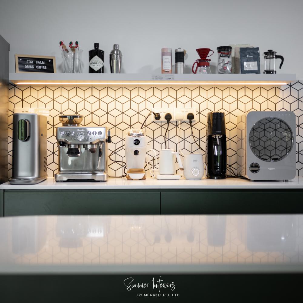 Modern Kitchen with Countertop and Kitchen Accessories