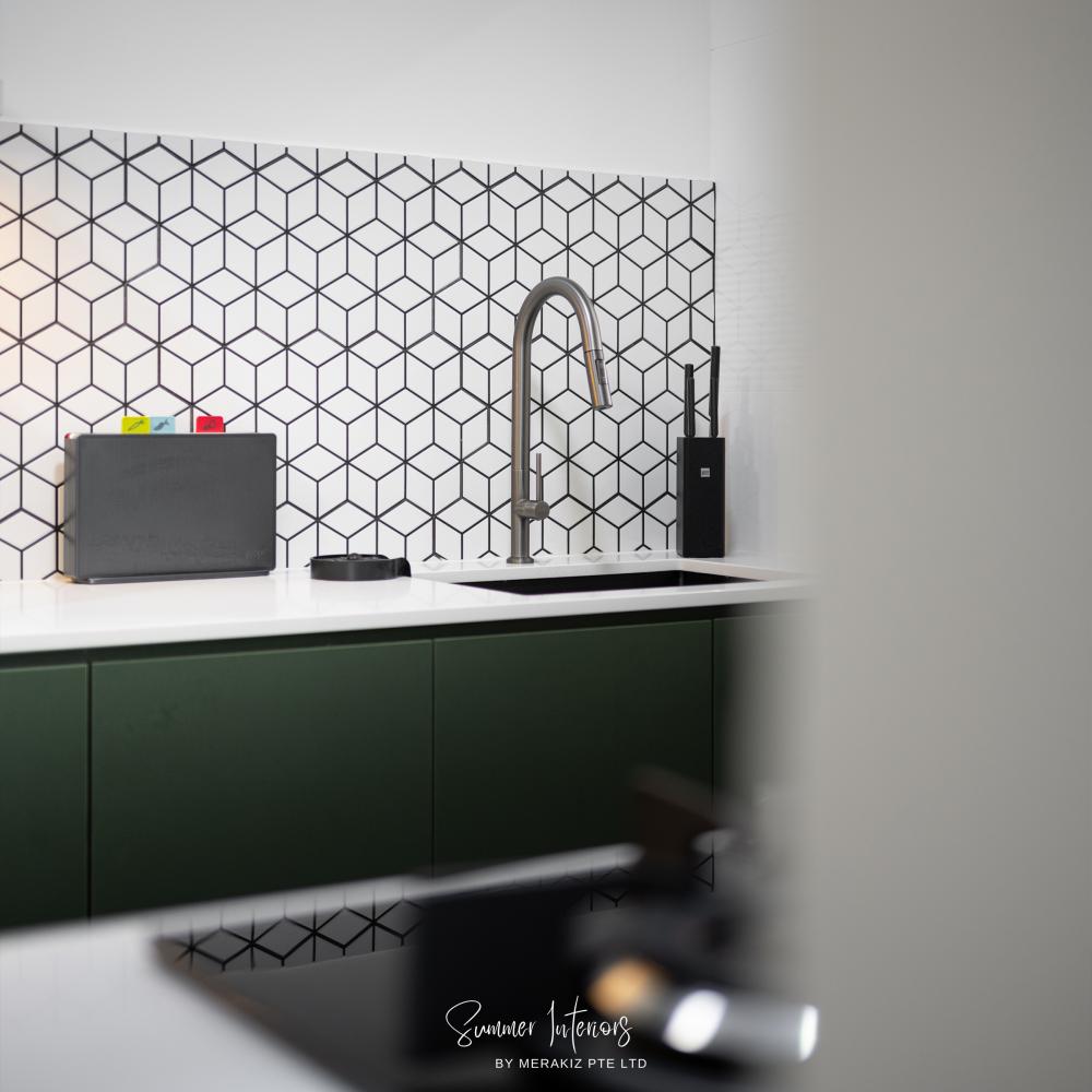 Modern Kitchen with Countertop and Kitchen Accessories