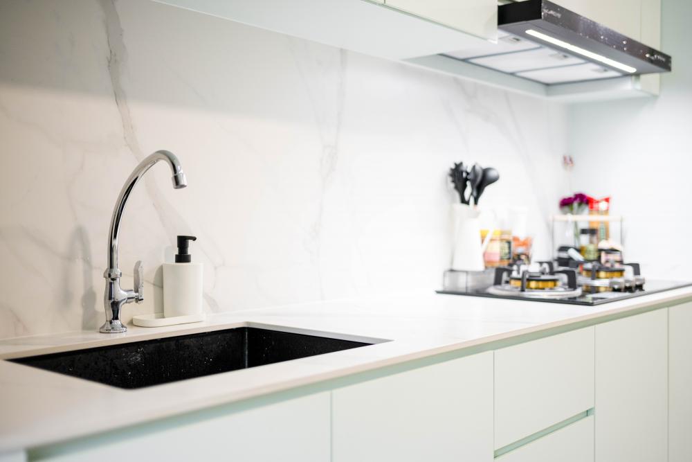 Minimalist Kitchen with Countertop and Kitchen Accessories