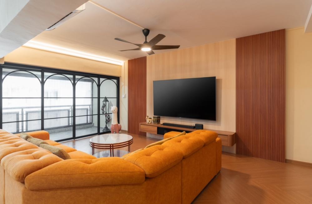 Vintage Living Room with Vinyl Flooring and Wood Flooring