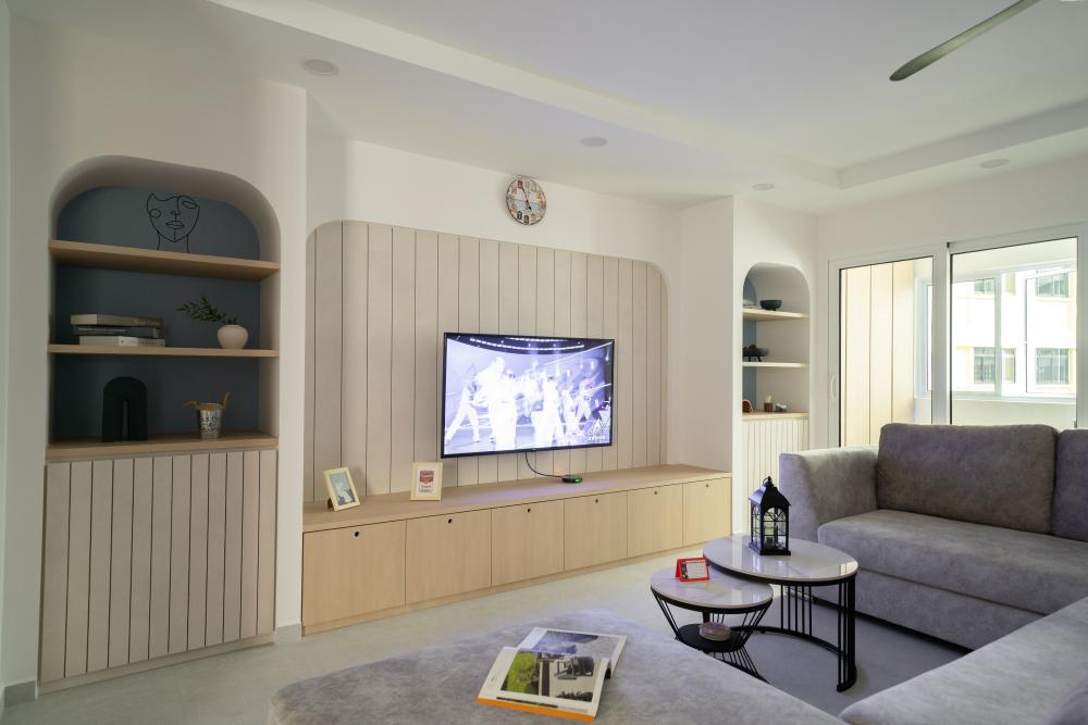 Minimalist Living Room with TV Console and Sofa