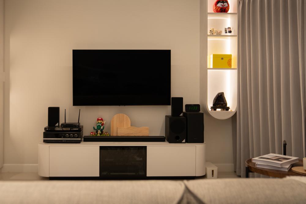 Modern Living Room with TV Console and Sofa