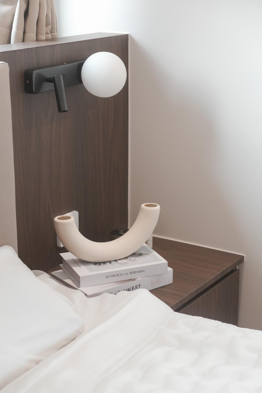 Contemporary Bedroom with Platform Bed and Vinyl Flooring