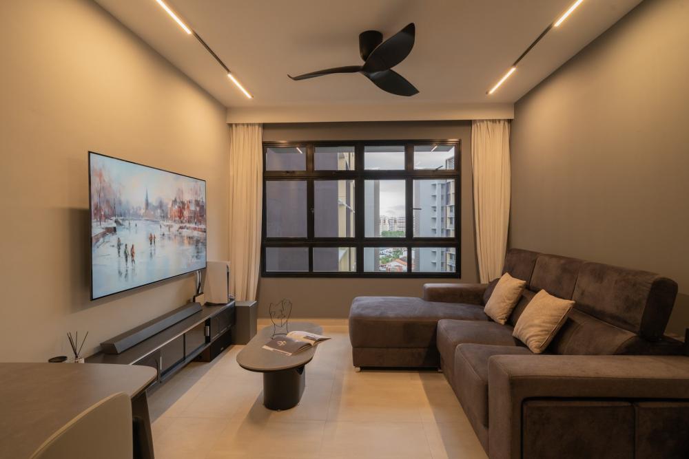 Modern Living Room with TV Console and TV