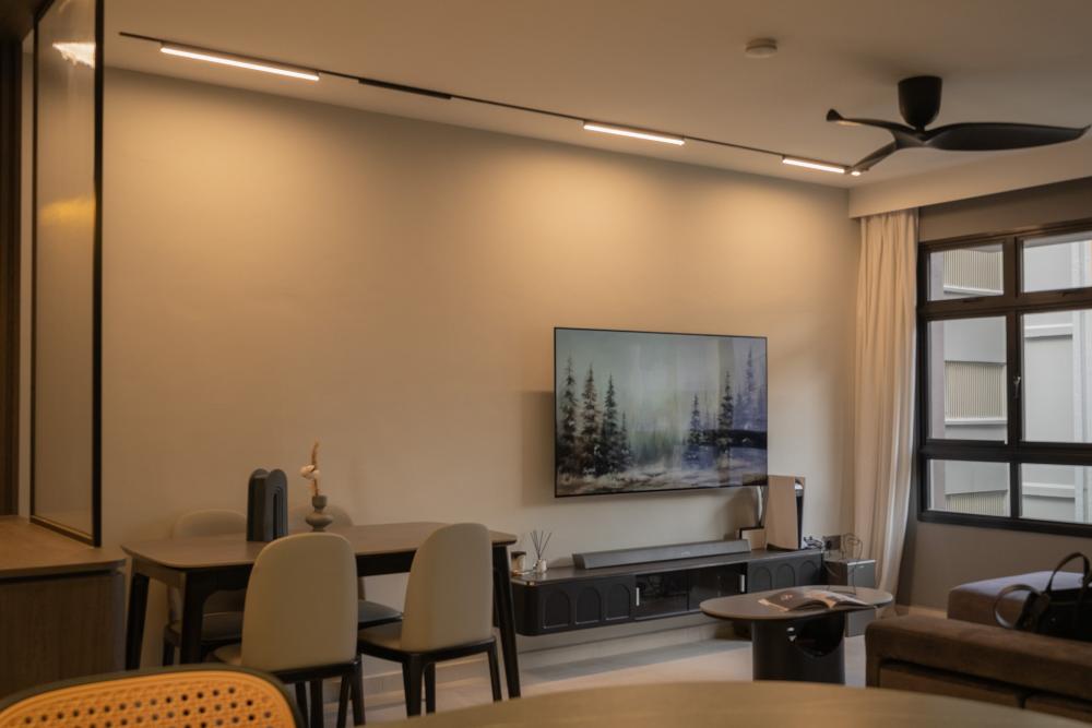 Modern Living Room with TV Console and TV