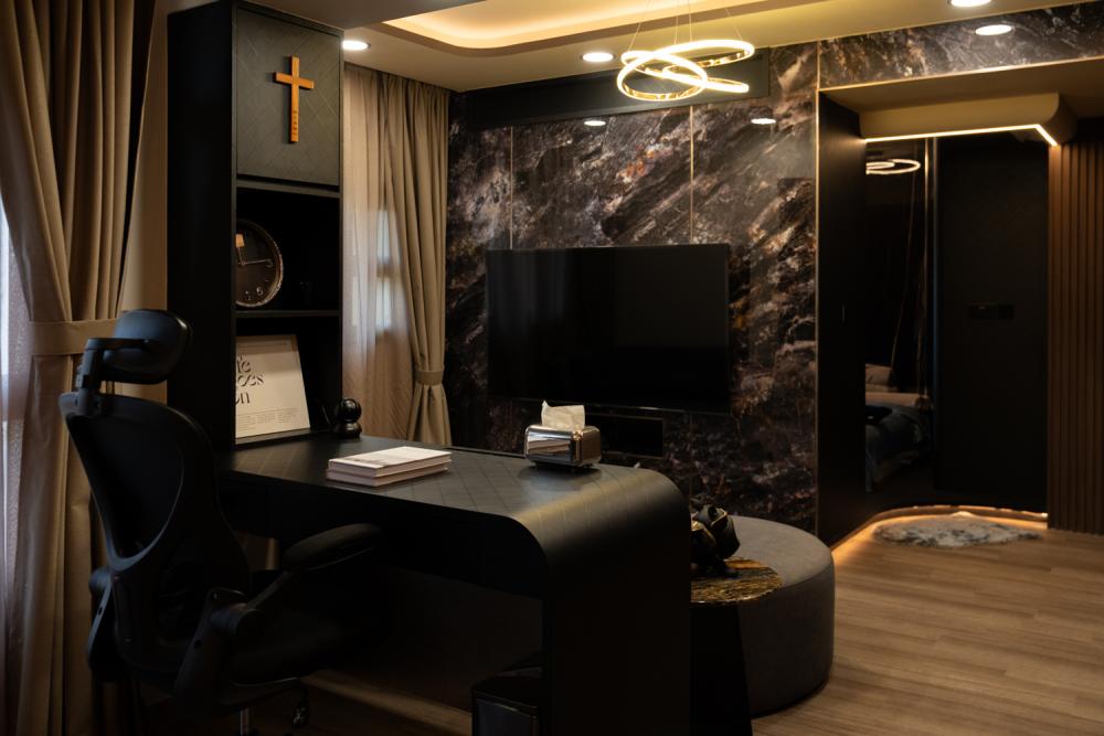 Modern Living Room with Countertop and TV Console