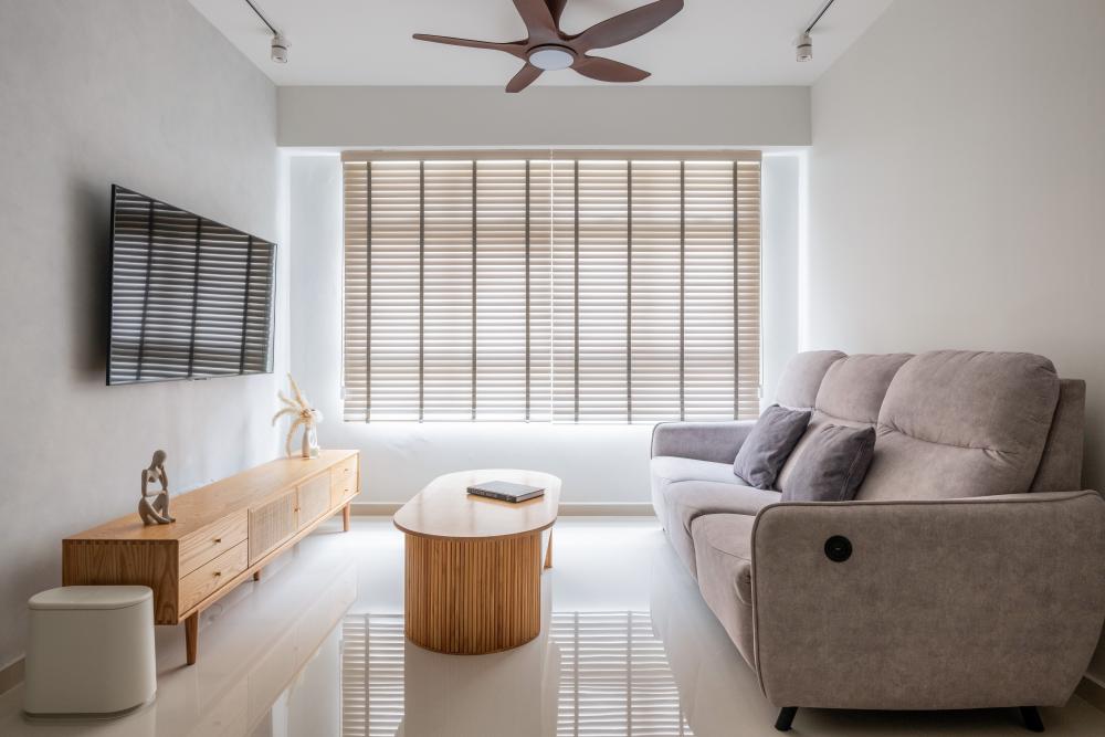 Scandinavian Living Room with TV Console and Coffee Table