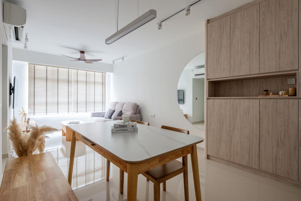 Scandinavian Living Room with Downlights and Coffee Table