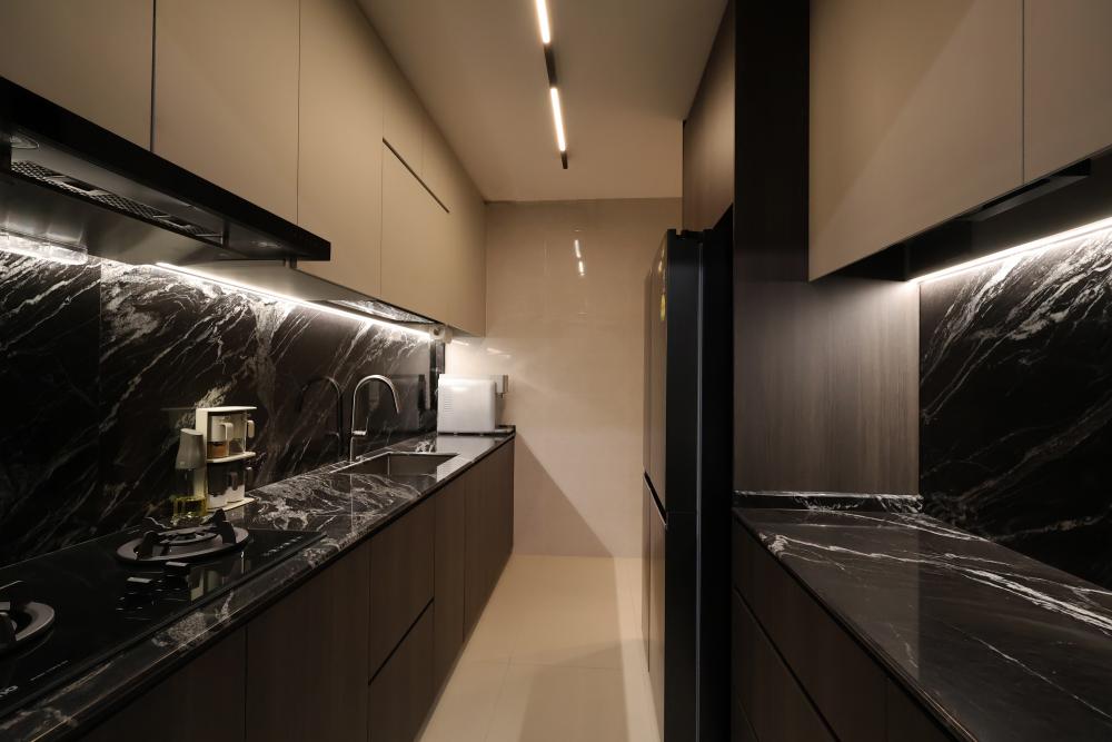 Modern Kitchen with Countertop and Kitchen Accessories