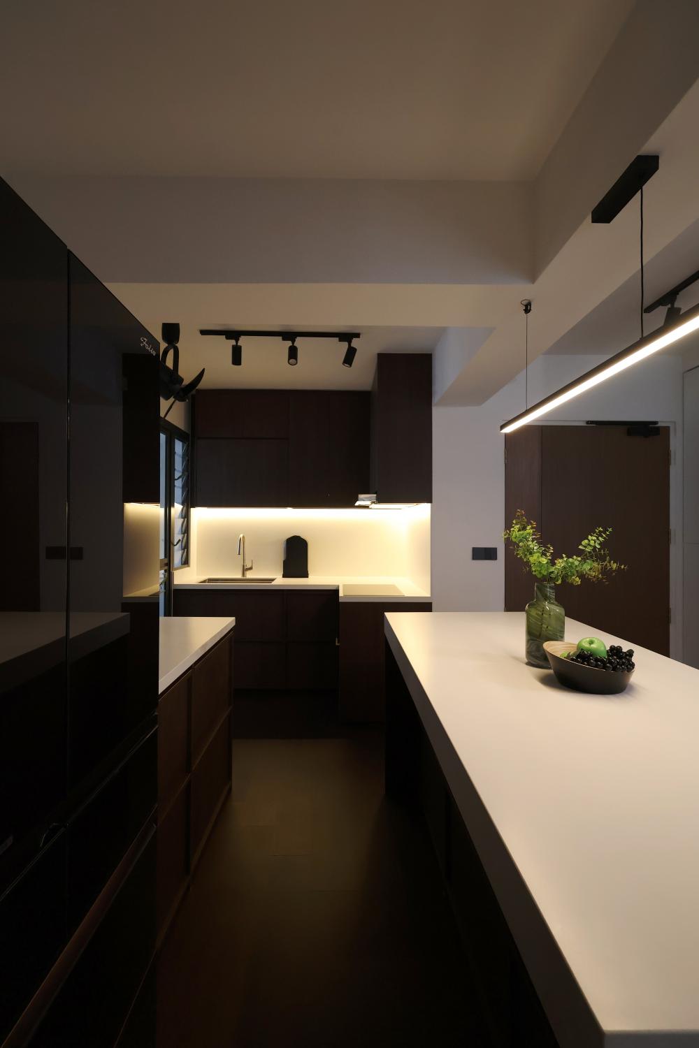 Industrial Kitchen with Kitchen Window and Cupboard