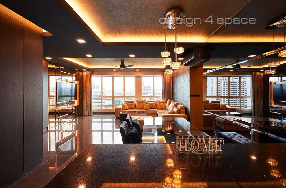 Contemporary Living Room with Sofa and TV