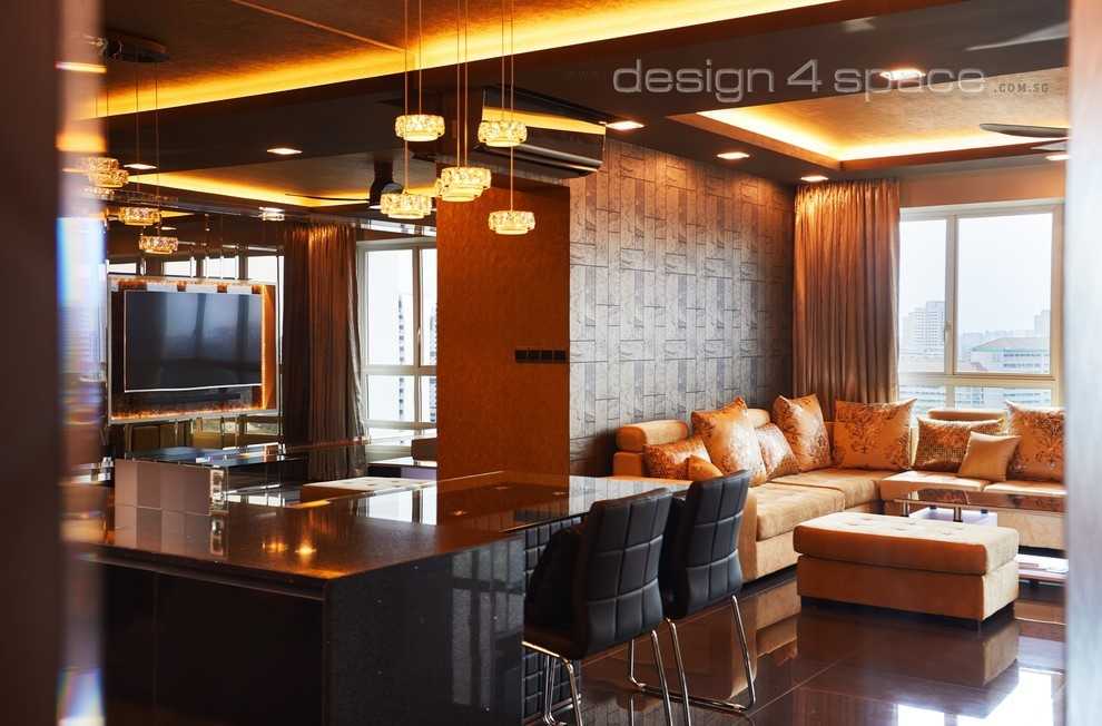 Contemporary Living Room with Sofa and TV