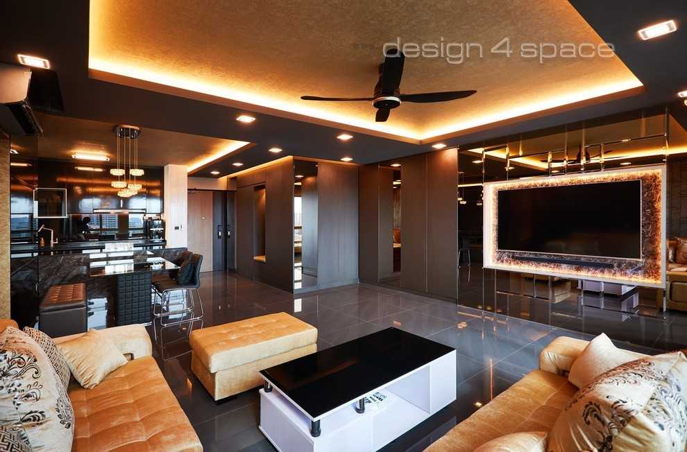 Contemporary Living Room with Sofa and TV