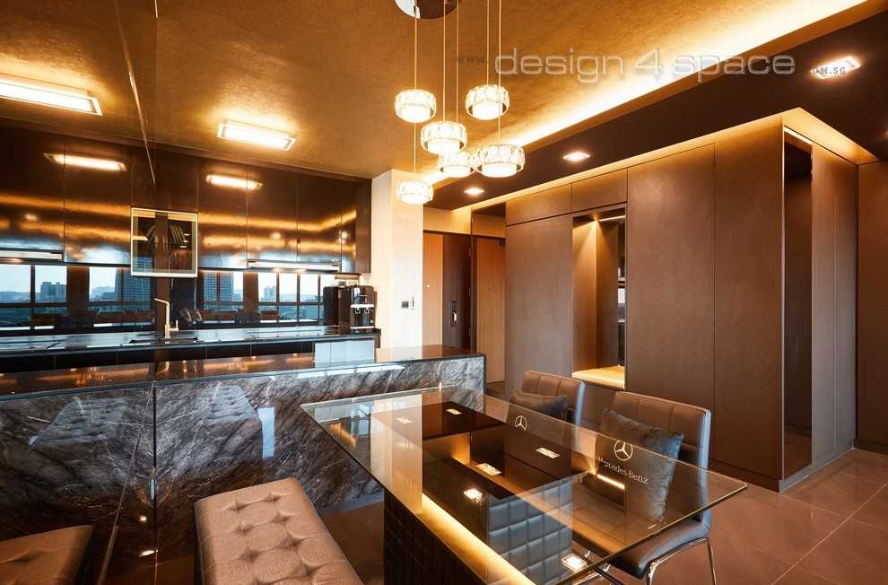 Contemporary Dining Room with Dining Table and Dining Chairs