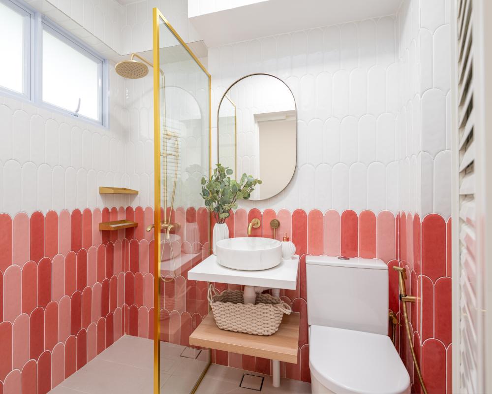 Country Bathroom with Mirror and Bathroom Accessories