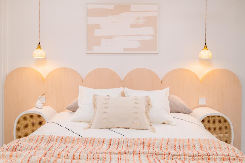 Country Bedroom with Bedside Table and Sideboard