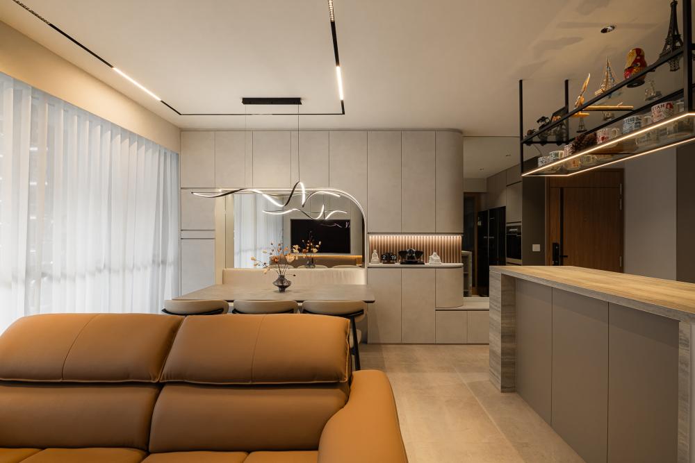 Modern Living Room with Settee and Countertop