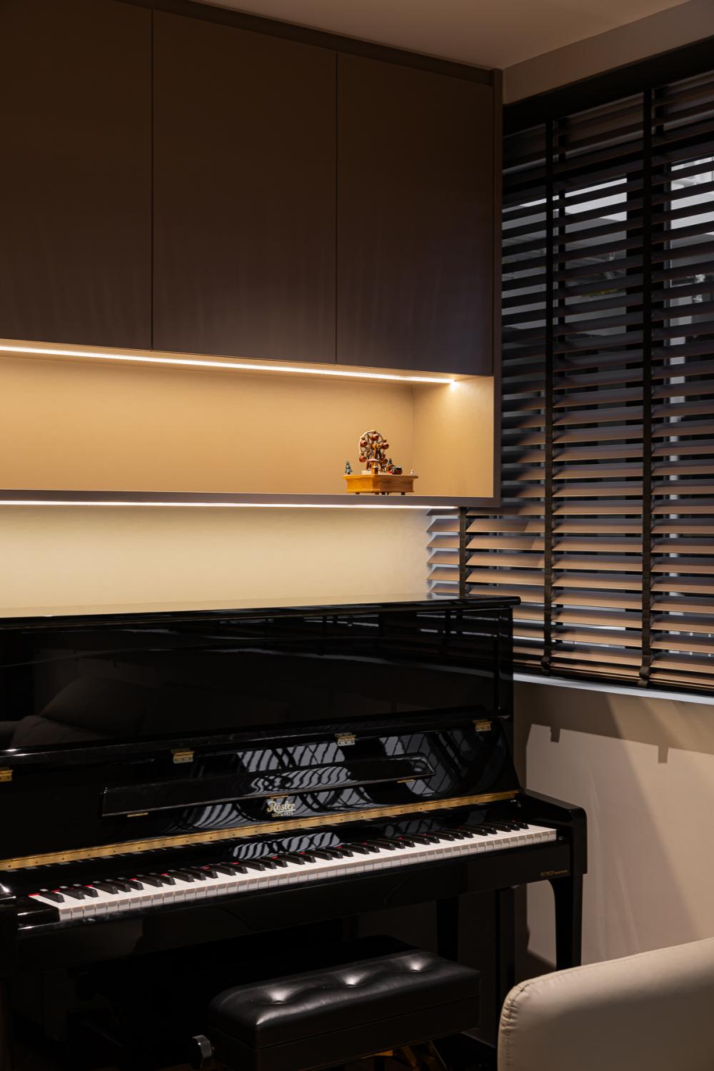 Modern Gaming Room with Sofa and Storage Cabinets