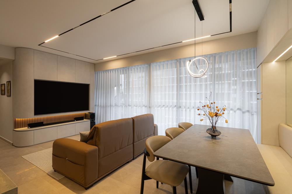 Modern Living Room with Settee and TV Console